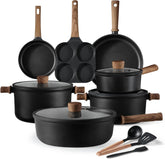 Dream Kitchen: Ceramic Cookware Set, Non Stick Pots and Pans Sets, 18pcs Pot and Pan Set Non Stick, Cooking Induction Cookware