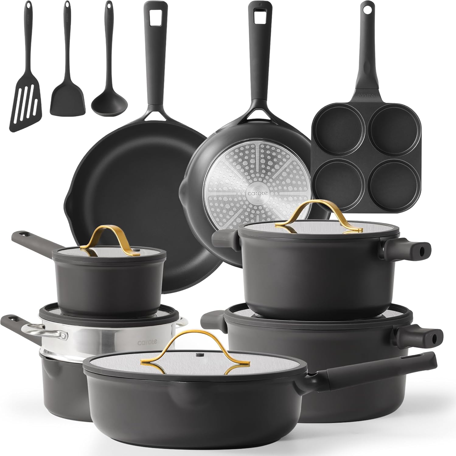 Dream Kitchen: Ceramic Cookware Set, Non Stick Pots and Pans Sets, 18pcs Pot and Pan Set Non Stick, Cooking Induction Cookware