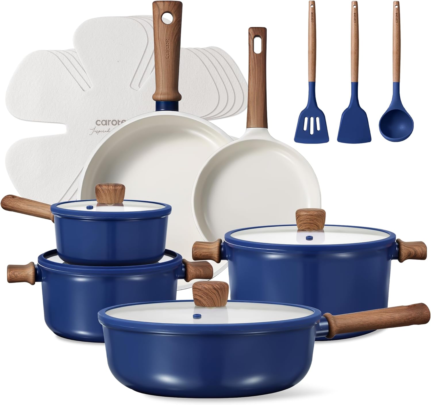 Dream Kitchen: Ceramic Cookware Set, Non Stick Pots and Pans Sets, 18pcs Pot and Pan Set Non Stick, Cooking Induction Cookware