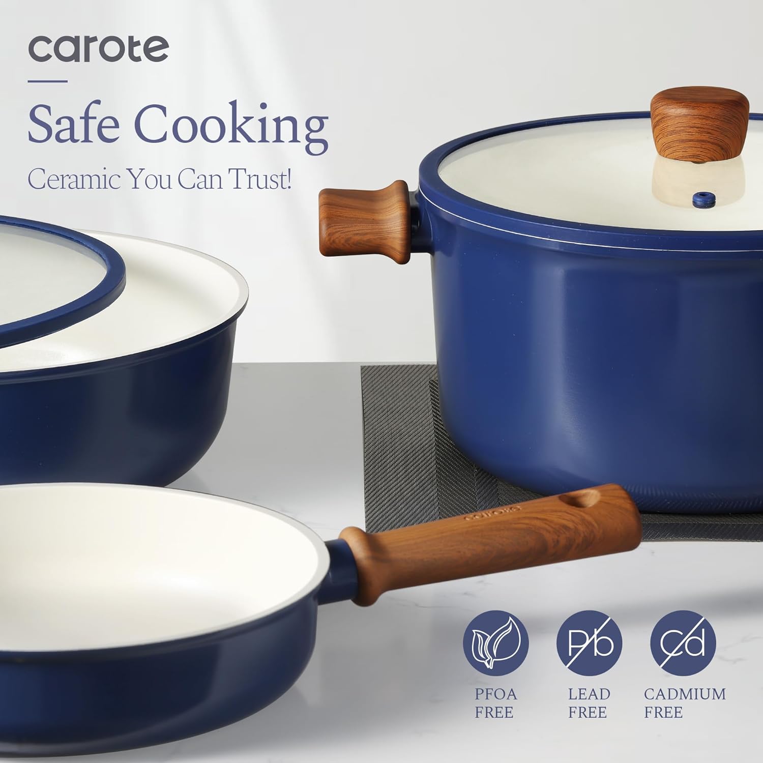 Dream Kitchen: Ceramic Cookware Set, Non Stick Pots and Pans Sets, 18pcs Pot and Pan Set Non Stick, Cooking Induction Cookware