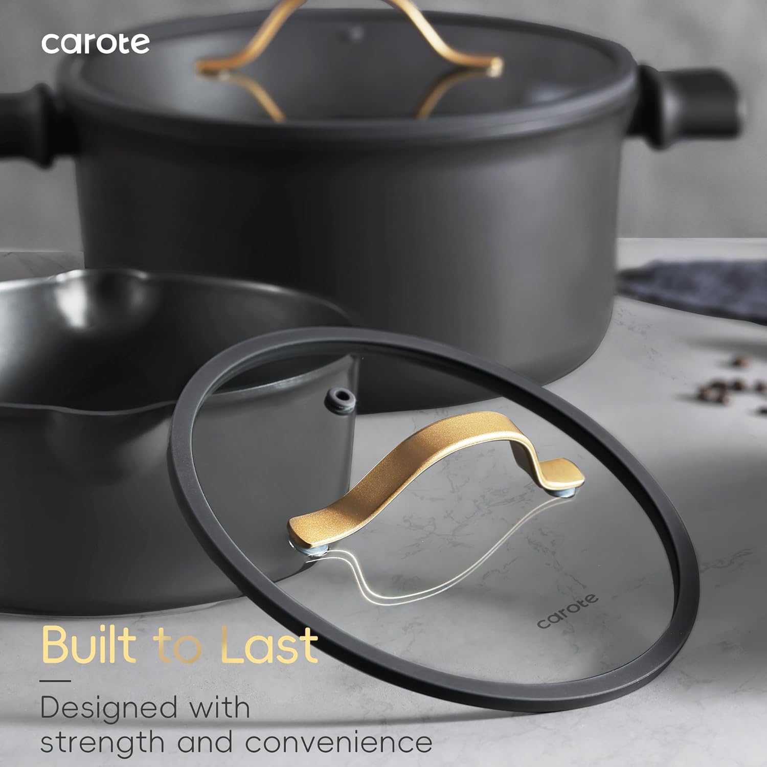 Dream Kitchen: Ceramic Cookware Set, Non Stick Pots and Pans Sets, 18pcs Pot and Pan Set Non Stick, Cooking Induction Cookware