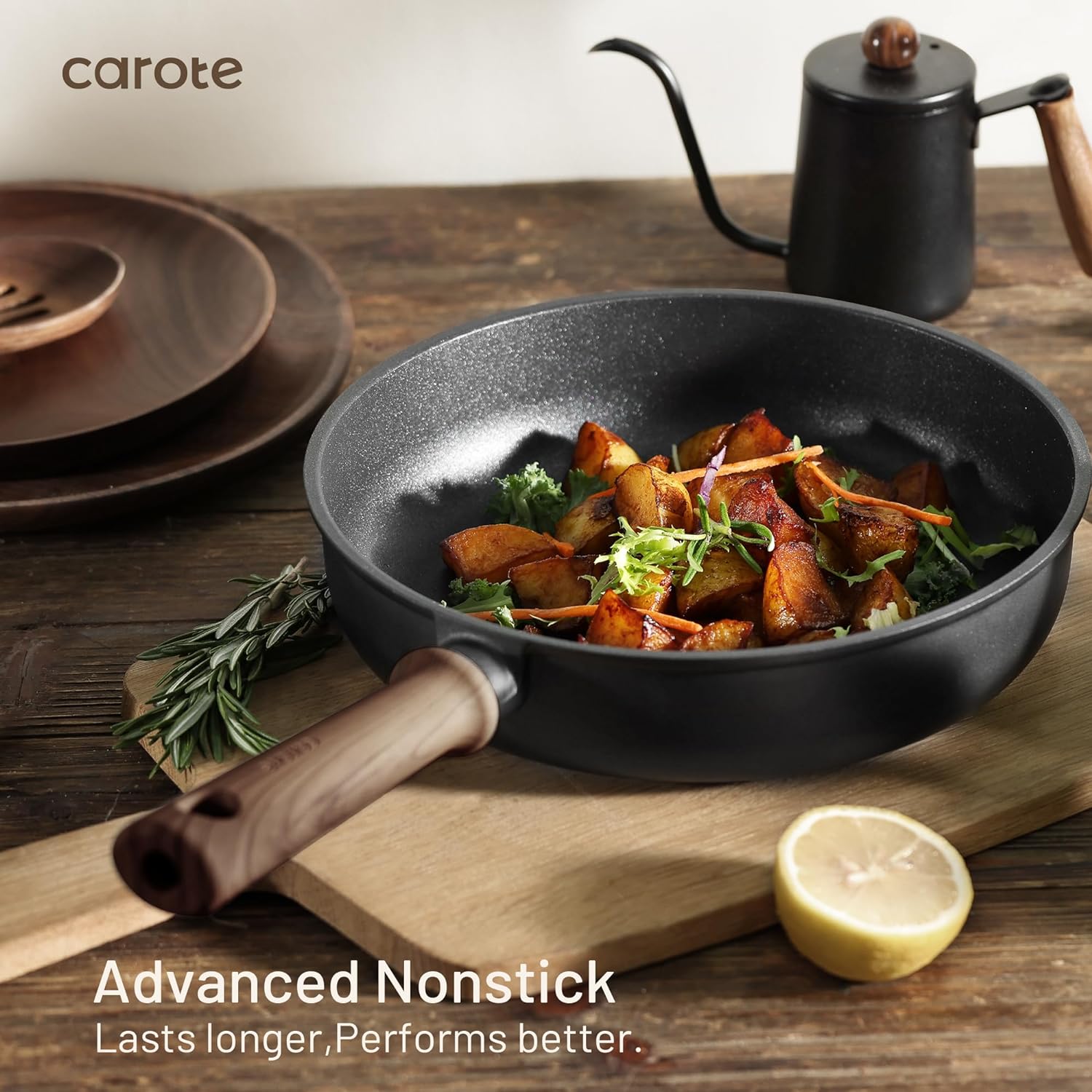 Dream Kitchen: Ceramic Cookware Set, Non Stick Pots and Pans Sets, 18pcs Pot and Pan Set Non Stick, Cooking Induction Cookware