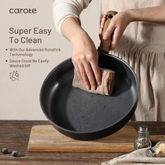 Dream Kitchen: Non Stick Frying Pans Sets 8+9.5+11 Inch Nonstick Skillet Titanium Induction Pan with Glass Lid Nonstick Skillet Compatible with All Stovetops