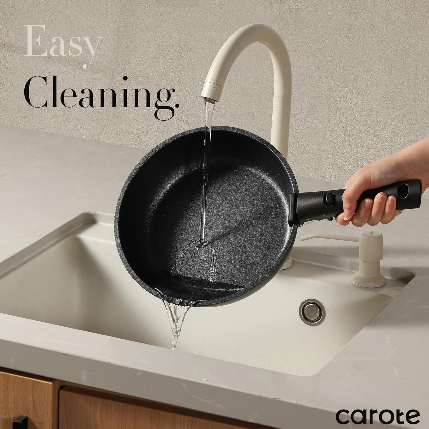 Dream Kitchen: Pots and Pans Set Non Stick, Cookware Set Detachable Handle, Nonstick Induction Kitchen Sets Non Stick with Removable Handle, RV Cook Ware, Oven Safe, Black