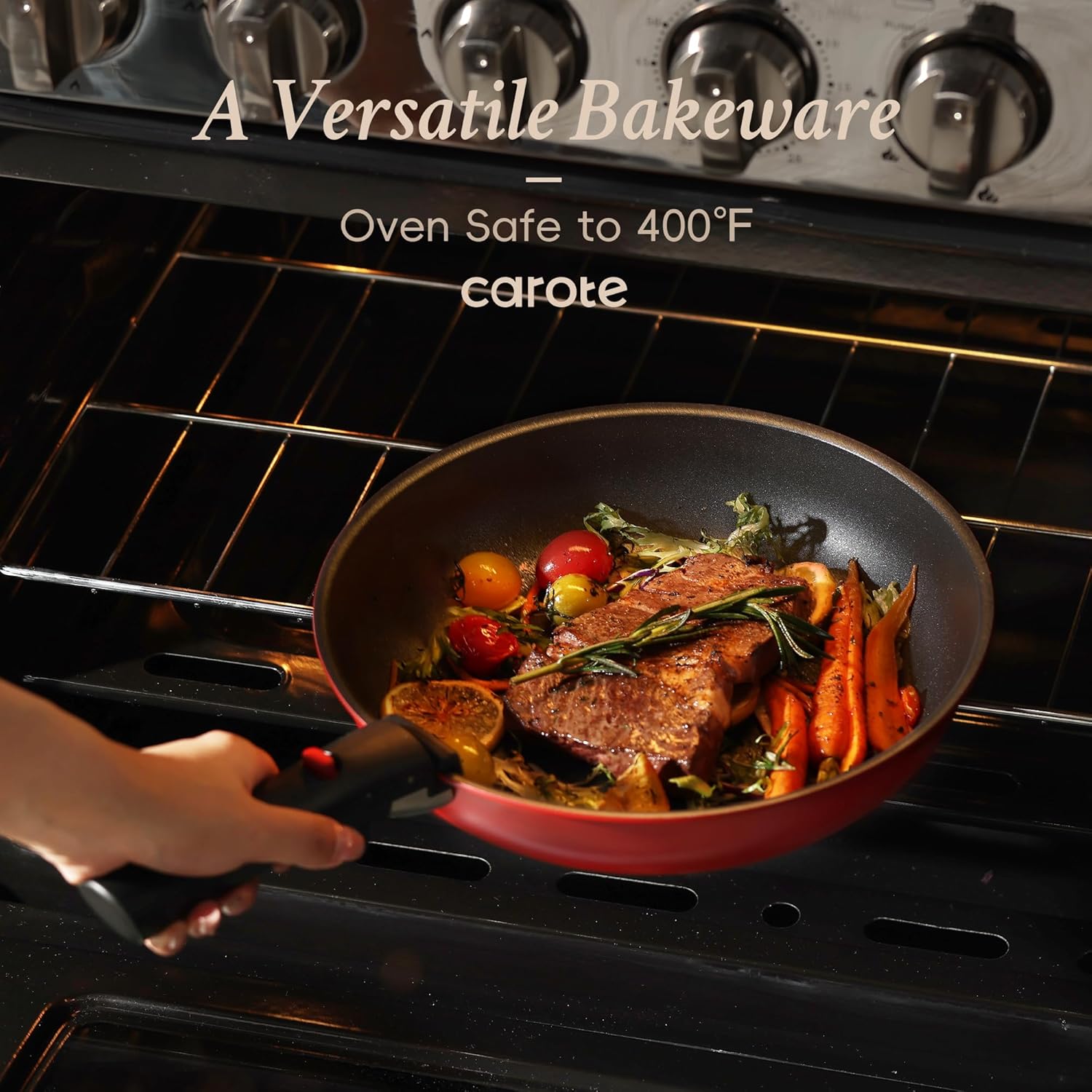 Dream Kitchen: Pots and Pans Set Non Stick, Cookware Set Detachable Handle, Nonstick Induction Kitchen Sets Non Stick with Removable Handle, RV Cook Ware, Oven Safe, Black