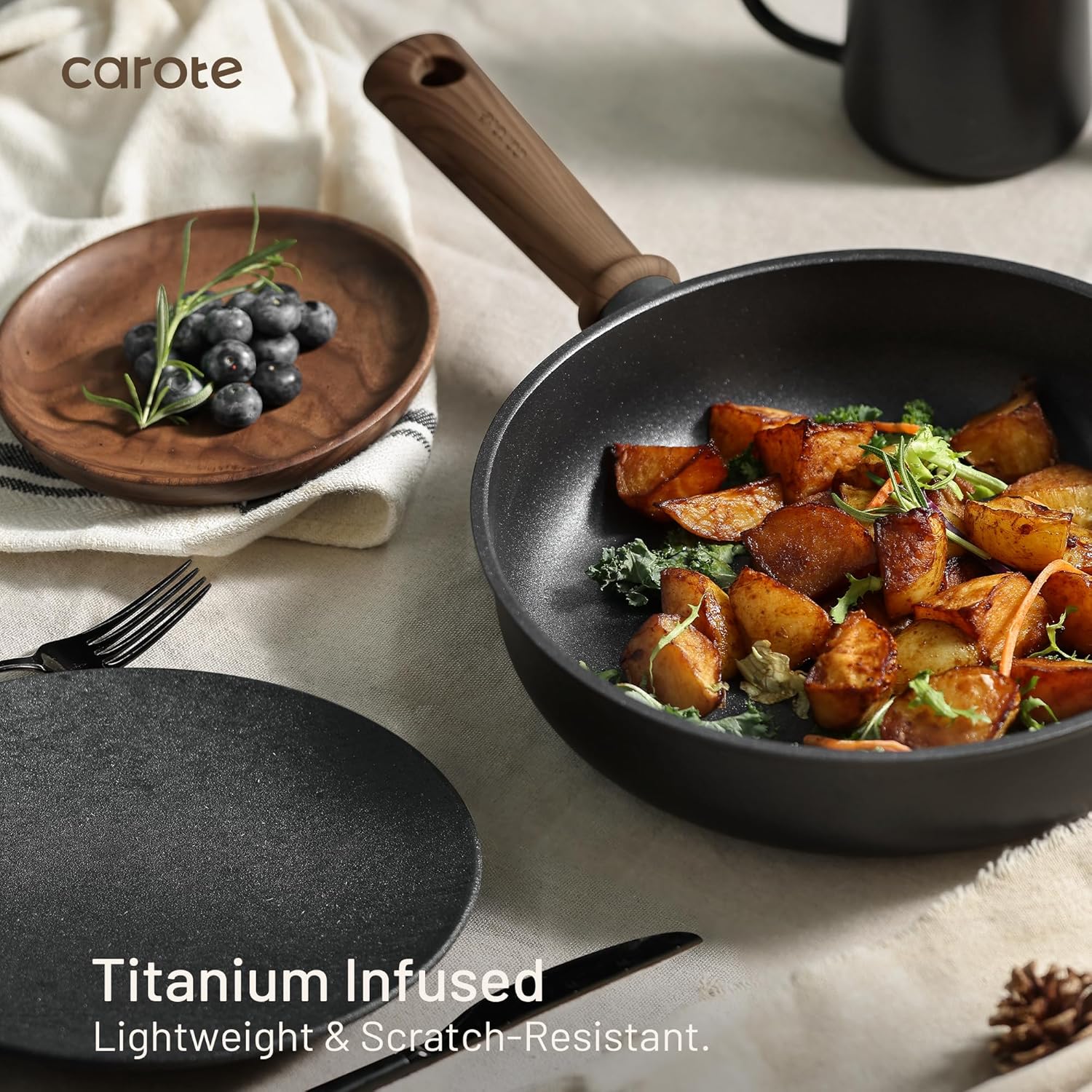 Dream Kitchen: Ceramic Cookware Set, Non Stick Pots and Pans Sets, 18pcs Pot and Pan Set Non Stick, Cooking Induction Cookware