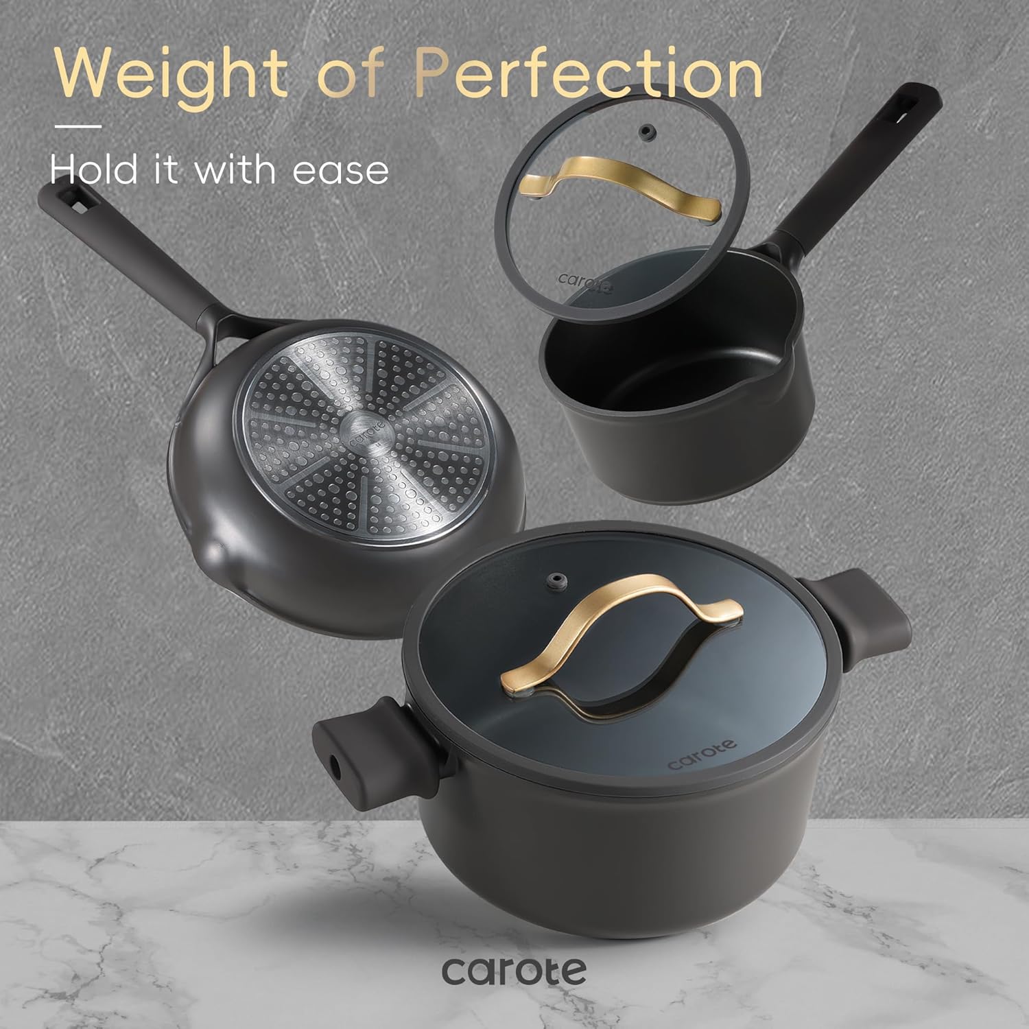 Dream Kitchen: Ceramic Cookware Set, Non Stick Pots and Pans Sets, 18pcs Pot and Pan Set Non Stick, Cooking Induction Cookware