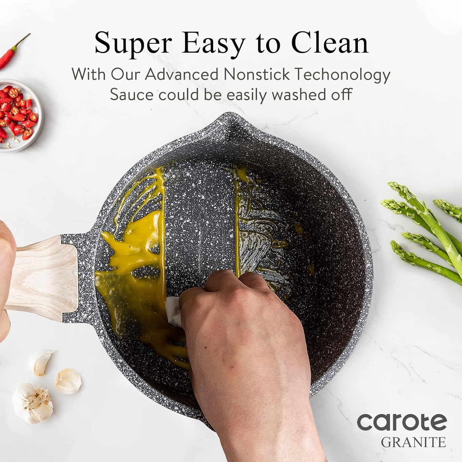 Dream Kitchen: Nonstick Sauce Pan with Lid 2.0Qt & 2.5Qt Sauce Pots with Steamer Basket/Utensil Sets, Titanium Induction Cooking Pot with Stay-Cool Handle, Black