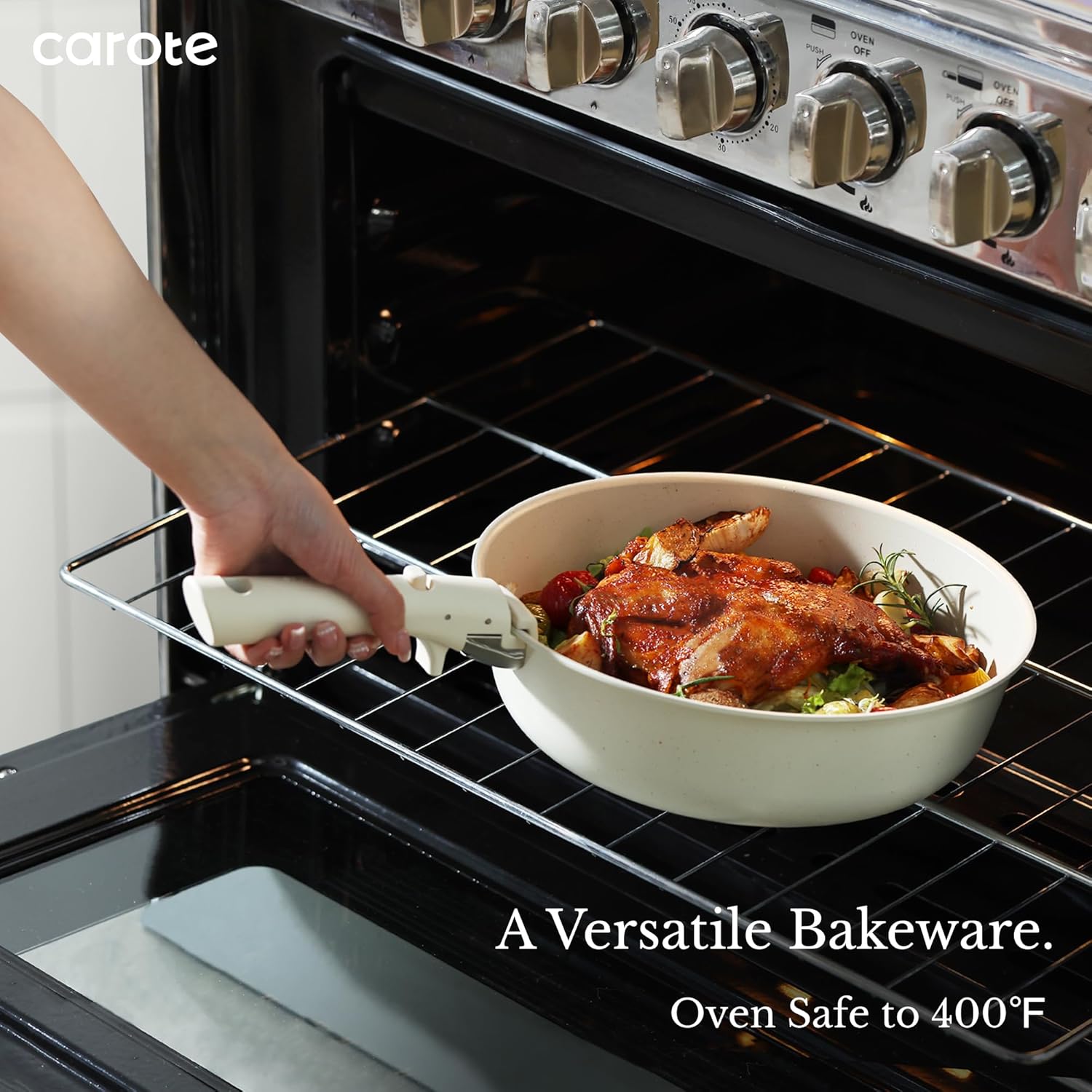 Dream Kitchen: Pots and Pans Set Non Stick, Cookware Set Detachable Handle, Nonstick Induction Kitchen Sets Non Stick with Removable Handle, RV Cook Ware, Oven Safe, Black