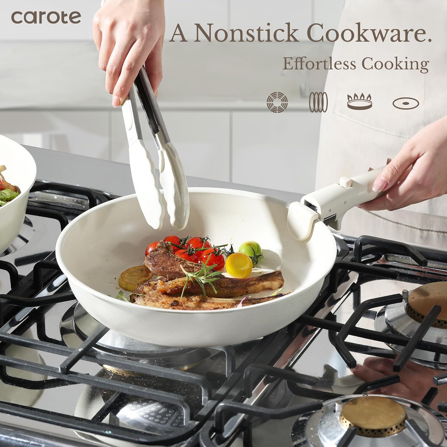 Dream Kitchen: Pots and Pans Set Non Stick, Cookware Set Detachable Handle, Nonstick Induction Kitchen Sets Non Stick with Removable Handle, RV Cook Ware, Oven Safe, Black