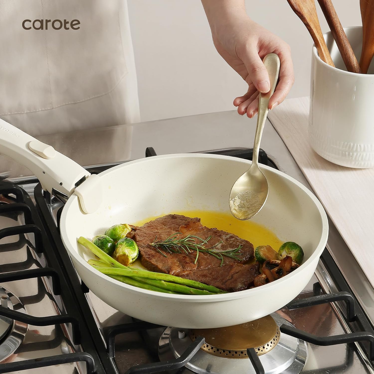 Dream Kitchen: Pots and Pans Set Non Stick, Cookware Set Detachable Handle, Nonstick Induction Kitchen Sets Non Stick with Removable Handle, RV Cook Ware, Oven Safe, Black