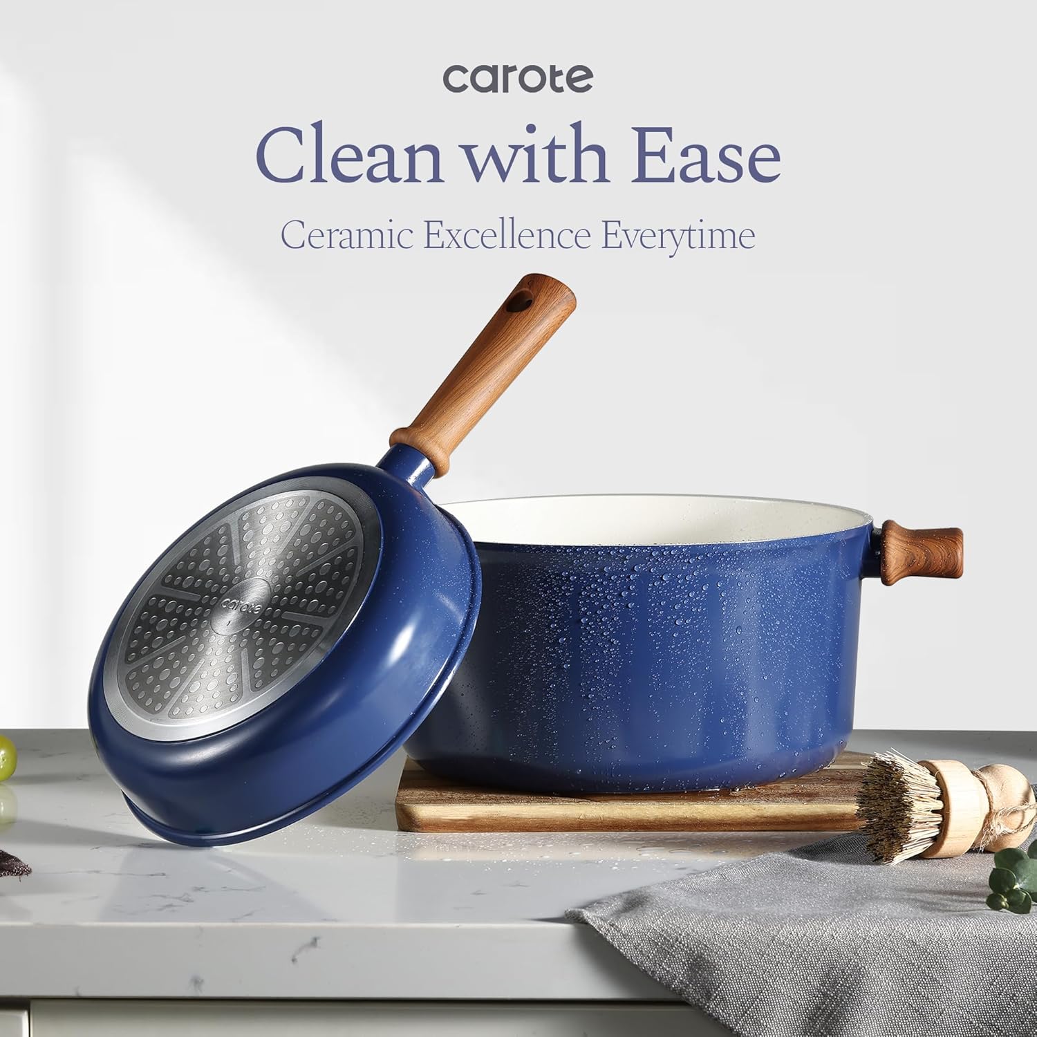 Dream Kitchen: Ceramic Cookware Set, Non Stick Pots and Pans Sets, 18pcs Pot and Pan Set Non Stick, Cooking Induction Cookware