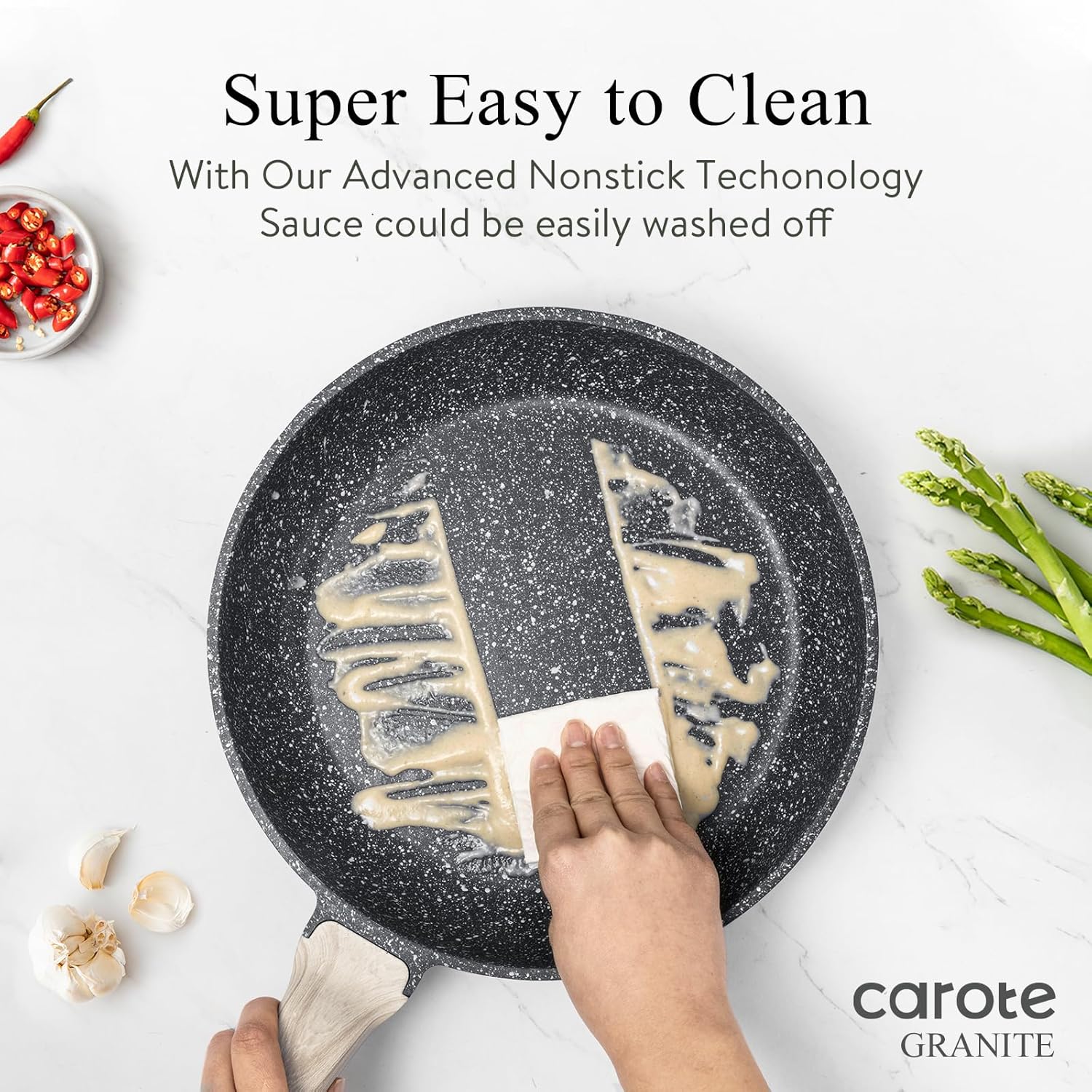 Dream Kitchen: Non Stick Frying Pans,Nonstick Granite Fry Pan Egg Pan Omelet Pans, Stone Cookware Chef's Pan, PFOA Free,(Black Granite, 9.5"+11"+12.5”)