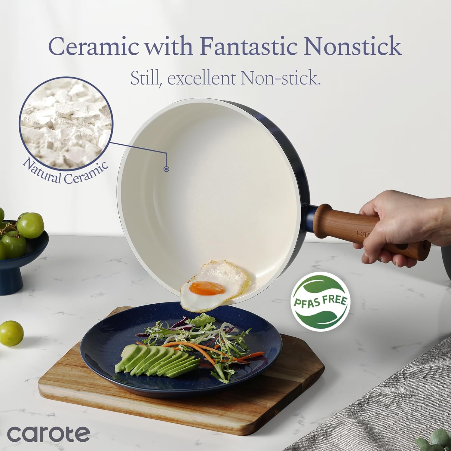 Dream Kitchen: Ceramic Cookware Set, Non Stick Pots and Pans Sets, 18pcs Pot and Pan Set Non Stick, Cooking Induction Cookware