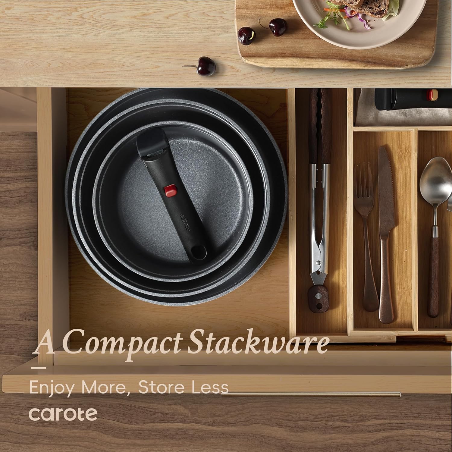 Dream Kitchen: Pots and Pans Set Non Stick, Cookware Set Detachable Handle, Nonstick Induction Kitchen Sets Non Stick with Removable Handle, RV Cook Ware, Oven Safe, Black